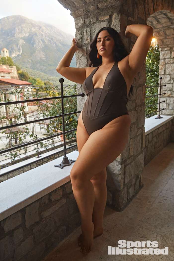 Yumi Nu was photographed by James Macari in Montenegro. Swimsuit by Pursuit the Label. Rings by SOKO.